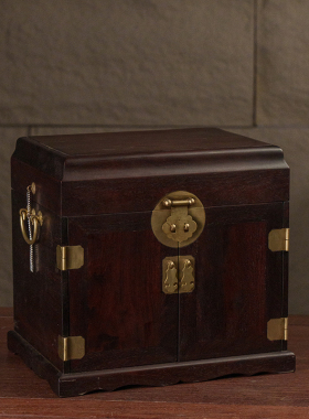 小叶紫檀禄顶官皮箱收藏