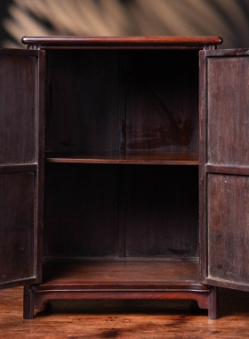 清代红木圆角柜摆件明清古典老家具古董收藏老红木实木面条柜摆件