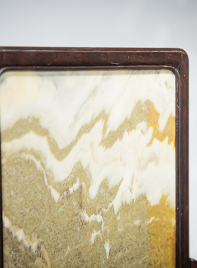 清代红木镶云石真品中式风插屏