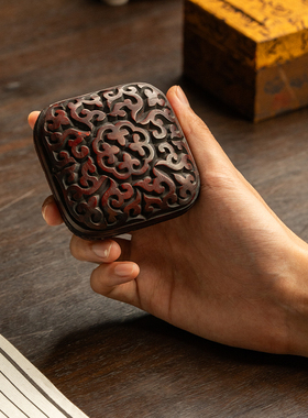 剔犀云纹香盒大漆艺术品摆件