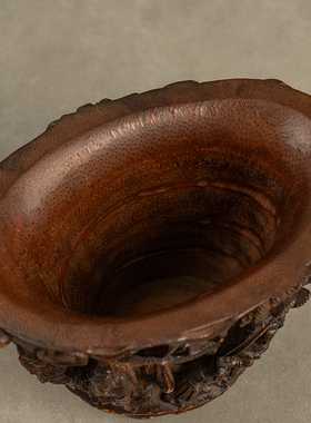 竹雕文王请太公爵杯摆件