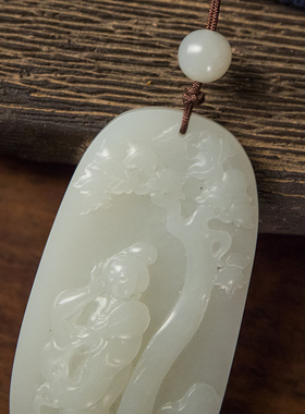 和田玉籽料仕女挂饰礼物长辈天然