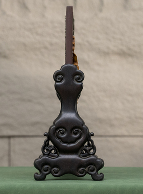 紫檀边座镶祁阳石二甲传胪插屏