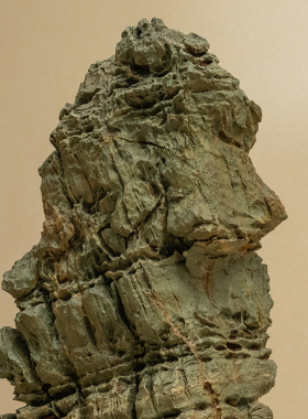 清代绿石文房赏石（红木座