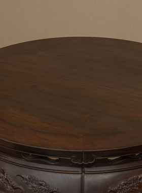 红木蝠纹双拼圆台圆凳成套