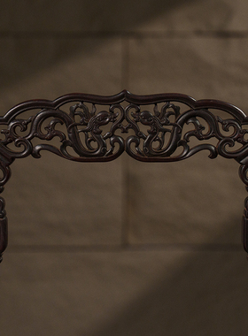 清代紫檀透雕龙纹磬架