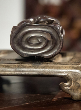 清代 紫檀木透雕松鹤延年笔筒文玩古董收藏文房雅器小叶紫檀笔筒