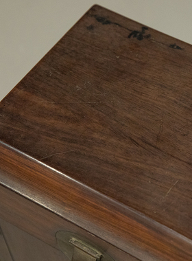 清代红木禄顶官皮箱老物件文玩古董收藏文房用品老红木文房箱摆件