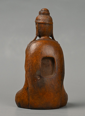 清代竹雕观音像供奉摆件