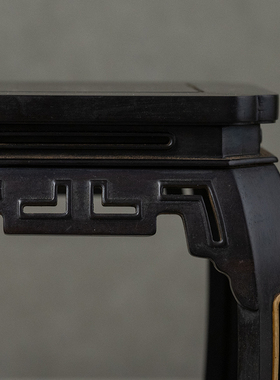 红木透雕八角花几摆件一对