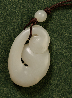 和田玉雕鱼形挂饰玉器首饰