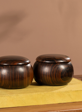 清代大红酸枝围棋盒一对