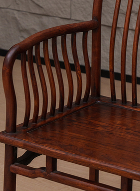 清代老红木梳背椅成套