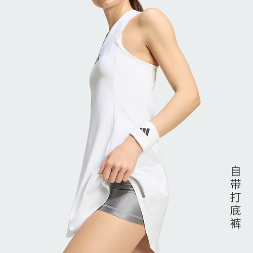 Adidas阿迪达斯专业网球裙女子温网连衣裙比赛运动裙白色网球服 - 图1