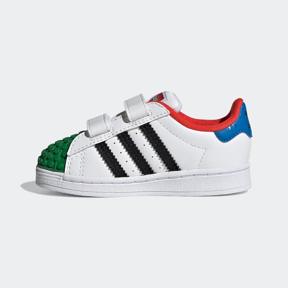 adidas阿迪达斯三叶草superstar乐高积木男婴童魔术贴贝壳头