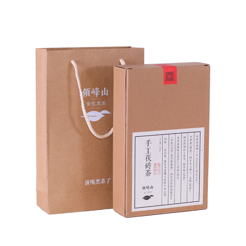 安化黑茶官方旗舰店 原叶手筑金花茯砖茶三年陈茶叶礼盒装1kg - 图3