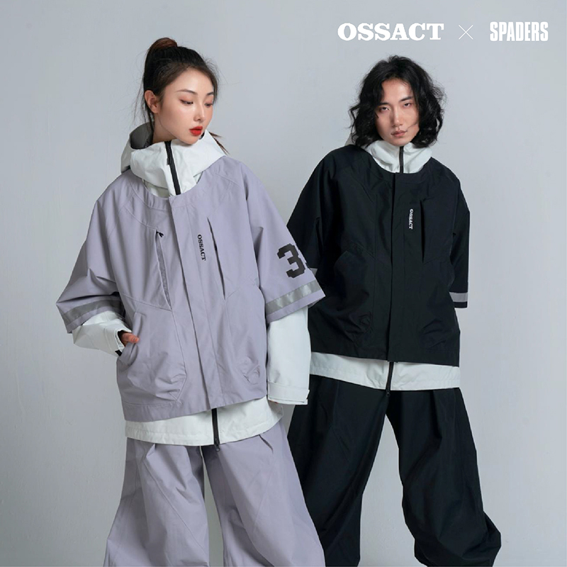 23/24新品OSSACT滑雪服套装男女滑雪穿搭工装裤防水透气 黑桃雪具 - 图2