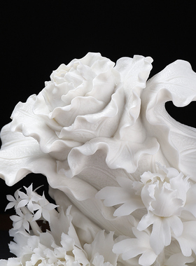 陶瓷佰财聚来白菜摆件可定制礼物