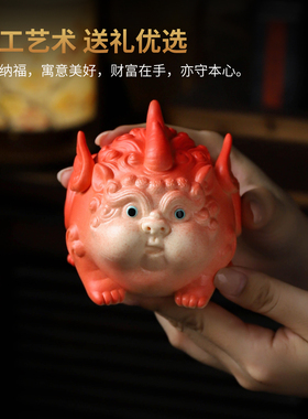 创意可爱吞金兽陶瓷摆件吉祥物