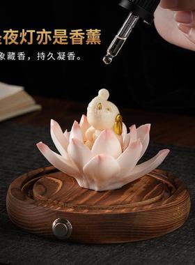 陶瓷创意吉象夜灯卧室桌面摆件