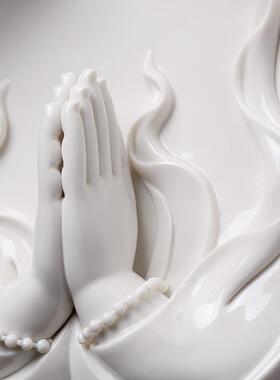 素茗中国白《佛在心中》客厅摆件