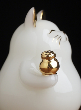 冰种瓷招财进宝招财猫摆件开业礼