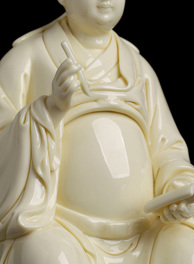 中国白陶瓷文昌帝君雕像客厅摆件