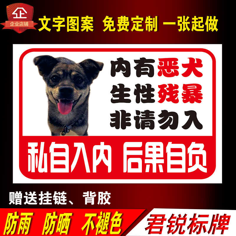 内有恶犬警示牌 新人首单立减十元 21年7月 淘宝海外