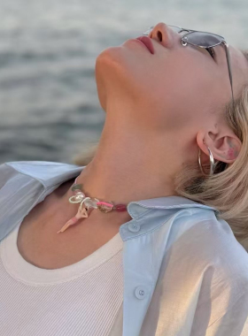 糖果色米珠颈链--礼物