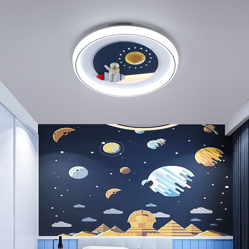 儿童房灯具宇航员太空人星球灯男孩女孩房卡通现代简约卧室吸顶灯 - 图0