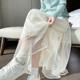 Awakening Paradise Spring New Retro Loose High Waist Slim Long A-Line Fairy Cake Skirt Mesh Skirt