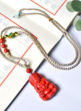 天然毛衣链玉阅珠宝朱砂男