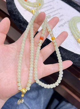 玉阅珠宝和田玉南红蜜蜡多圈手串