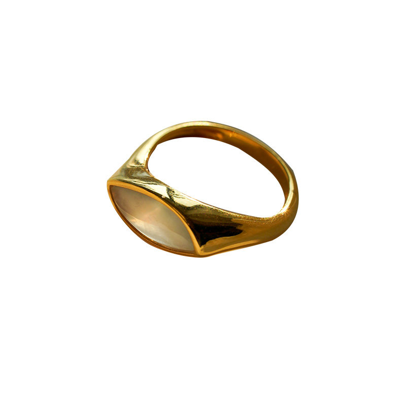 Good Weapon Sun, Moon and Eye Double Ring Series Natural A-grade High Ice Jade Ring Women’s Design 18K Gold