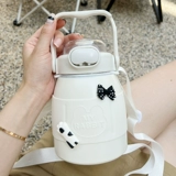 Вместительный и большой стакан, трубочка со стаканом, высококачественная чайная чашка, стальной ремешок из нержавеющей стали, нержавеющая сталь AISI 304