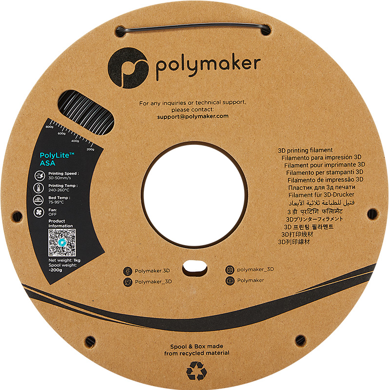 PolyLite 3D打印耗材ASA高韧性耐候耐热性抗紫外线 1.75mm和2.85mm 1kg 3D耗材 - 图0