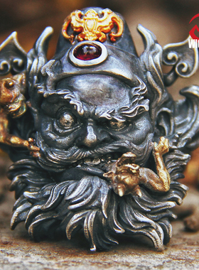 碧玺wiccans原创天师钟馗戒指环