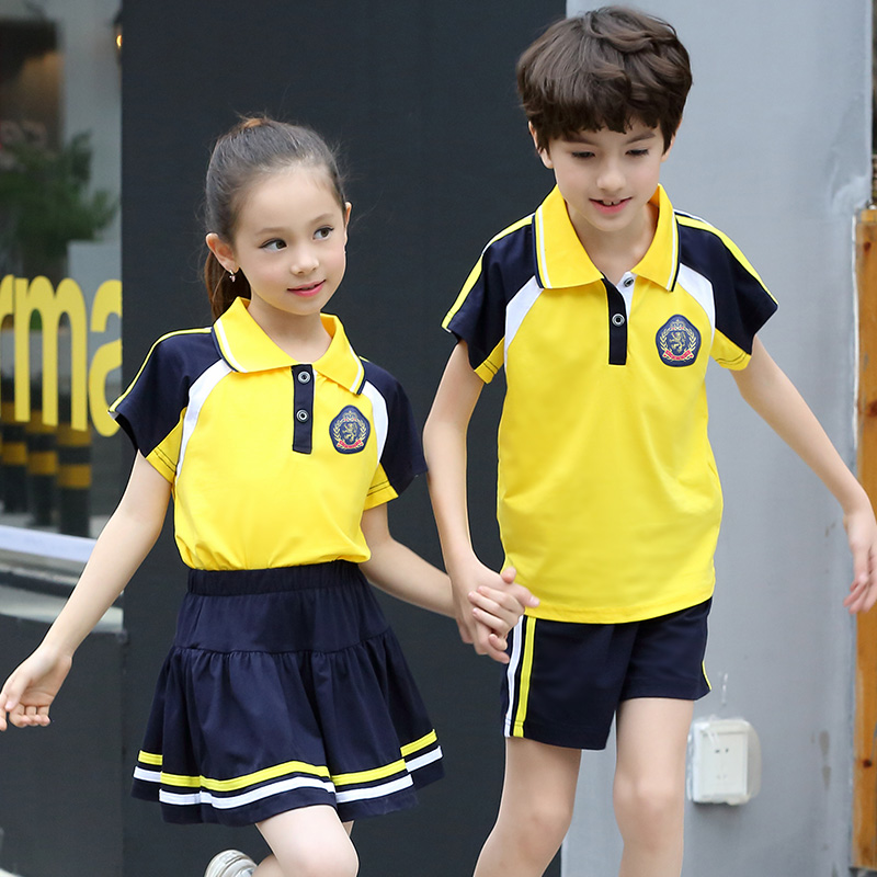小学生校服夏装新款短袖套装班服儿童运动会一年级幼儿园园服纯棉-图2