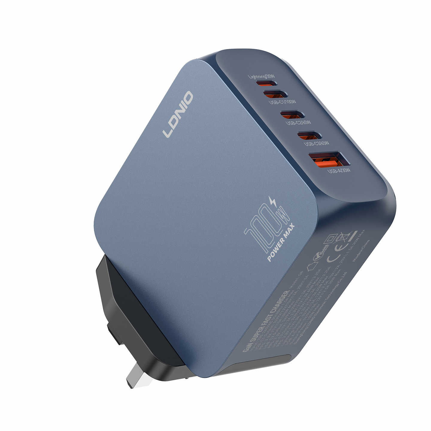 LDNIO力德诺100W氮化镓充电器英规香港版typec桌面充电器头USB旅行多口PD快充适用笔记本电脑手机平板旅行套 - 图3