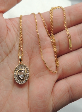 外贸镶嵌锆石铜质钛钢链条