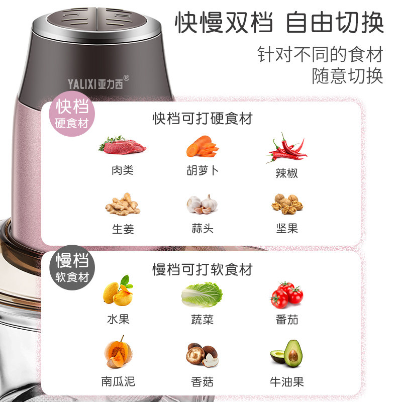 亚力西家用电动多功能料理绞肉机 亚力西小牛人绞肉/碎肉/绞菜机