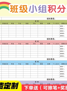 班级小组评比栏积分表墙贴