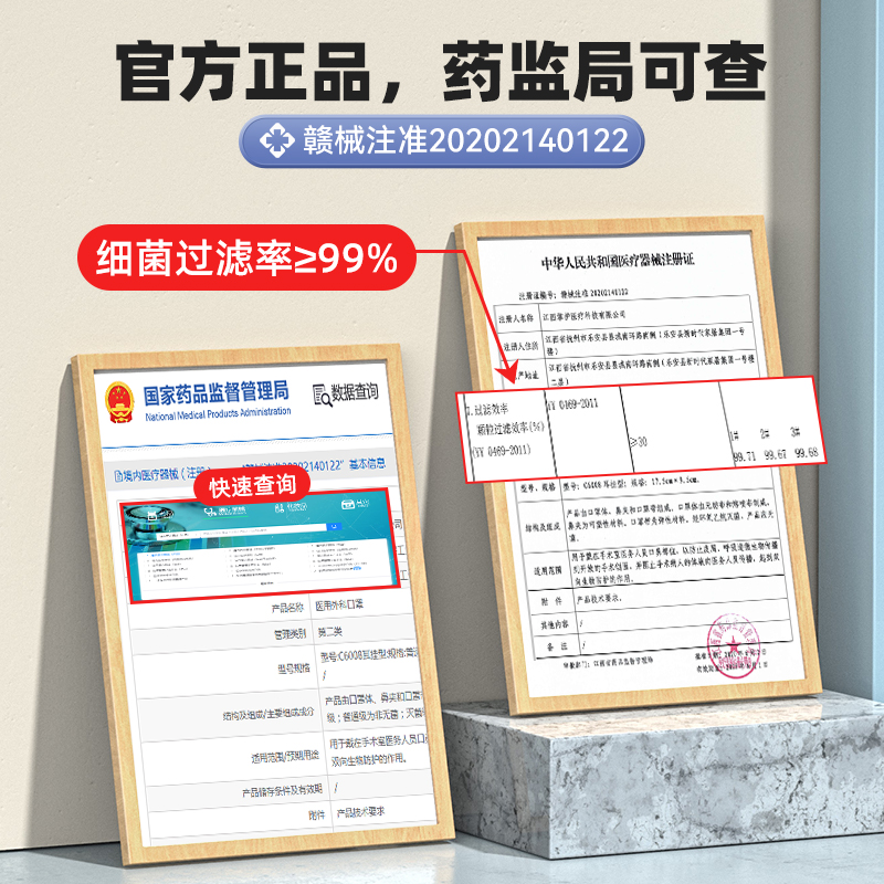 口罩一次性医疗口罩成人三层正规正品灭菌医用外科口罩官方旗舰店