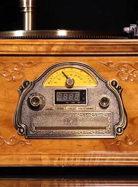 金丝楠木留声机摆件实木音响复古台式黑胶唱片机老式电唱机欧式