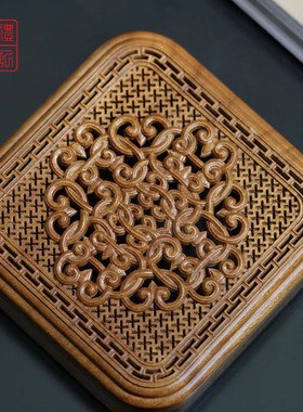 金丝楠木卧香盒家用室内实木中式茶道盘香盒沉香熏香炉檀香炉香盒