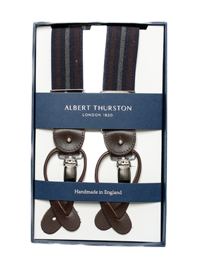 PM|Albert Thurston英国AT手工复古背带35mm金属夹皮瓣扣 两用扣