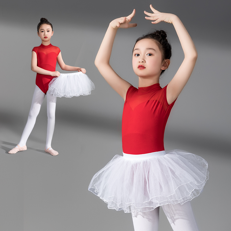 儿童中国舞考级舞蹈服练功服新款女童分体跳芭蕾舞夏季演出服夏天 - 图0