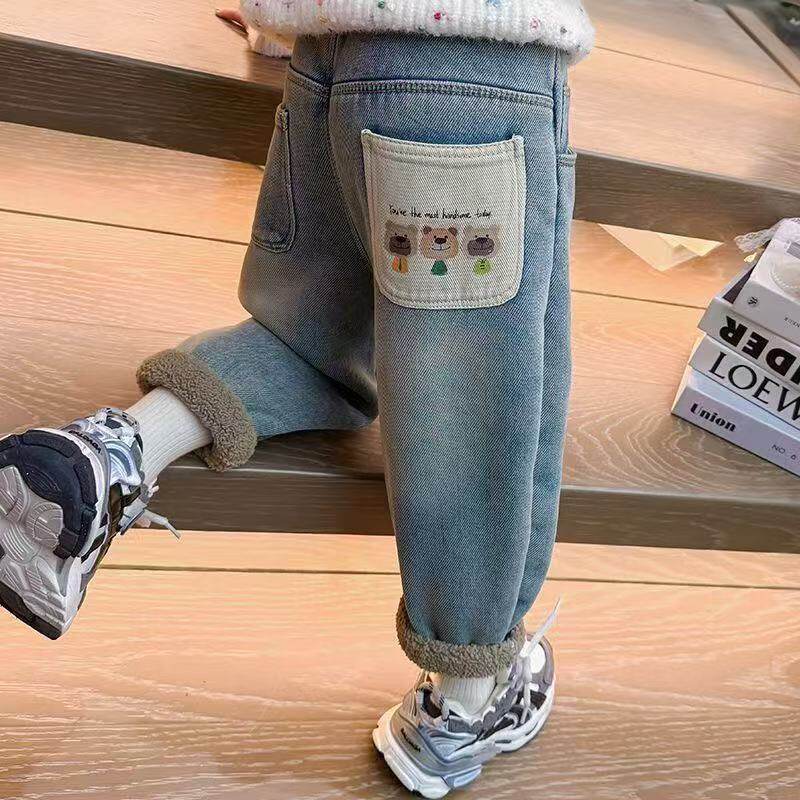 女童加绒裤子冬季新款一体洋气儿童牛仔裤休闲裤宝宝加厚保暖冬装,淘宝优惠券,粉丝福利购,淘宝优惠卷