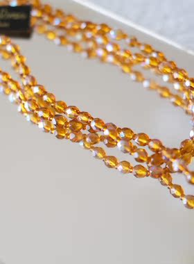 艺伎的胭脂 vintage Joan rivers 橙色 长串 珠 保存品 项链