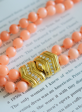 艺伎的胭脂 vintage nolan miller 橙色 双层 项链